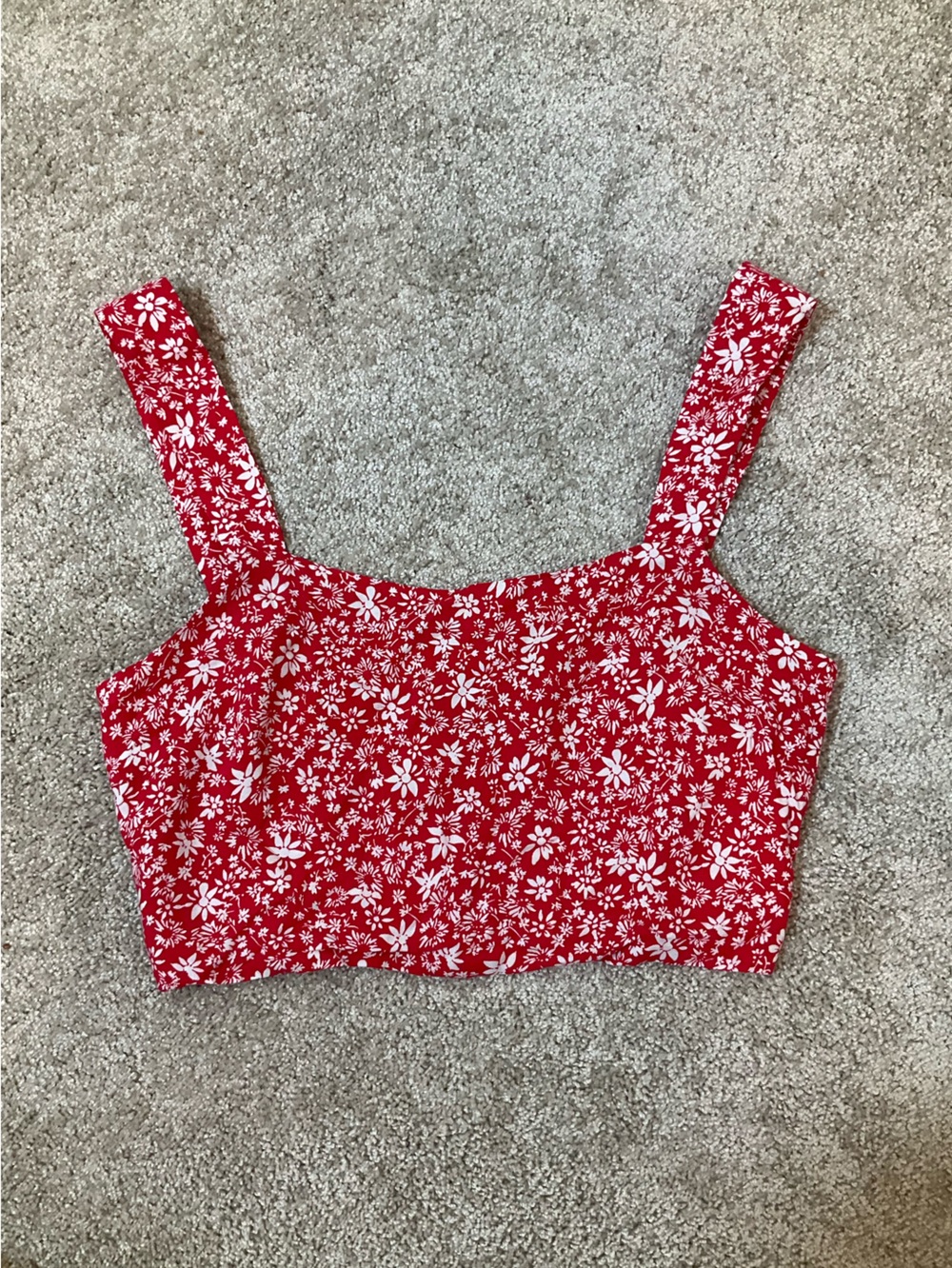 Lulus Red Floral Smocked Crop Top NWT XS Puff Sleeve Cottagecore